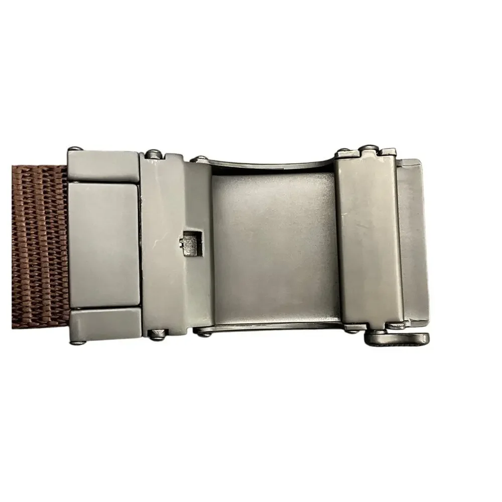 Black Brown Reversible Tactical Nylon Fabric Gunmetal Buckle Belt Men 12”- 46”
